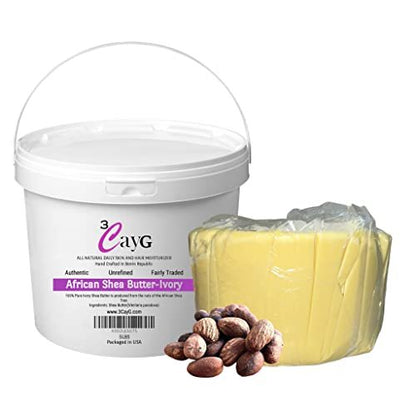Raw Organic Ivory Shea Butter 5LB Pail – Clean, Ready-to-Use African Shea Butter for Body Butters, Soap Making, Haircare, Skincare & DIY Beauty Avelisse