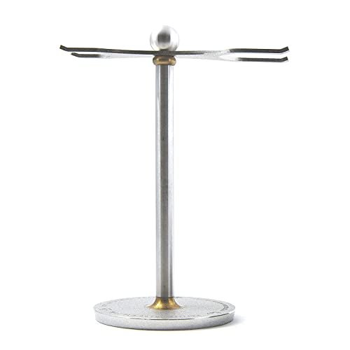Luxury Razor and Brush Stand – The Admiral by VIKINGS BLADE | Distressed Stainless Steel & Brass Avelisse