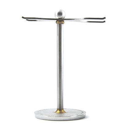 Luxury Razor and Brush Stand – The Admiral by VIKINGS BLADE | Distressed Stainless Steel & Brass Avelisse