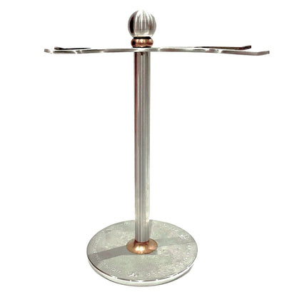 Luxury Razor and Brush Stand – The Admiral by VIKINGS BLADE | Distressed Stainless Steel & Brass Avelisse