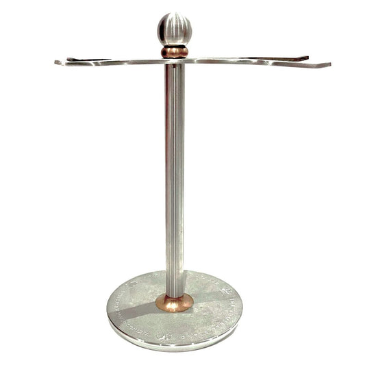 Luxury Razor and Brush Stand – The Admiral by VIKINGS BLADE | Distressed Stainless Steel & Brass Avelisse