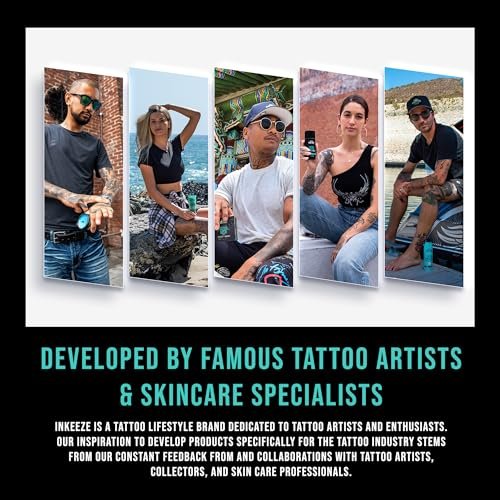 INK-EEZE Green Tattoo Ointment - Tattoo Aftercare & Artists Formula with Essential Oils, Vegan & Cruelty Free, Made in USA, Lavender Scent, 3.3 oz Tube Avelisse