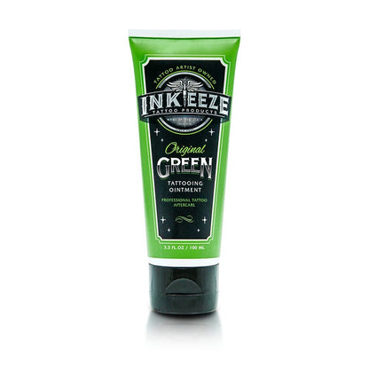 INK-EEZE Green Tattoo Ointment - Tattoo Aftercare & Artists Formula with Essential Oils, Vegan & Cruelty Free, Made in USA, Lavender Scent, 3.3 oz Tube Avelisse