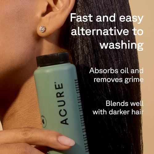 Acure Dry Shampoo Mini - Tinted Dry Shampoo for Blonde & Dark Hair, Non-Aerosol with Rosemary & Peppermint, 1.7 oz Travel Size Avelisse