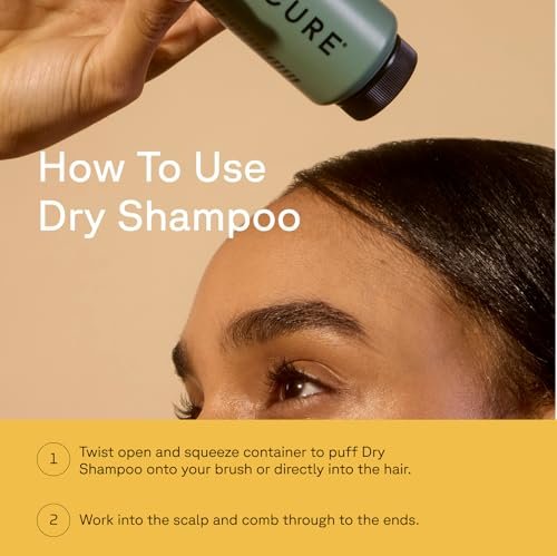 Acure Dry Shampoo Mini - Tinted Dry Shampoo for Blonde & Dark Hair, Non-Aerosol with Rosemary & Peppermint, 1.7 oz Travel Size Avelisse