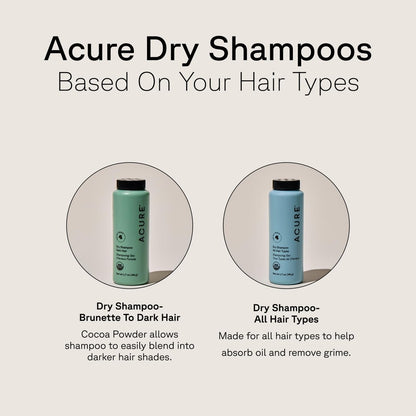 Acure Dry Shampoo Mini - Tinted Dry Shampoo for Blonde & Dark Hair, Non-Aerosol with Rosemary & Peppermint, 1.7 oz Travel Size Avelisse