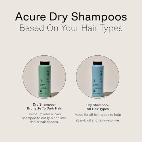 Acure Dry Shampoo Mini - Tinted Dry Shampoo for Blonde & Dark Hair, Non-Aerosol with Rosemary & Peppermint, 1.7 oz Travel Size Avelisse
