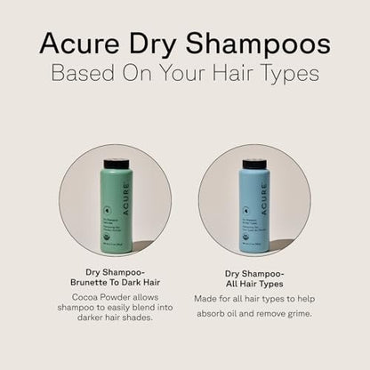 Acure Dry Shampoo Mini - Tinted Dry Shampoo for Blonde & Dark Hair, Non-Aerosol with Rosemary & Peppermint, 1.7 oz Travel Size Avelisse