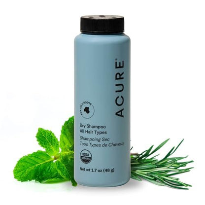 Acure Dry Shampoo Mini - Tinted Dry Shampoo for Blonde & Dark Hair, Non-Aerosol with Rosemary & Peppermint, 1.7 oz Travel Size Avelisse