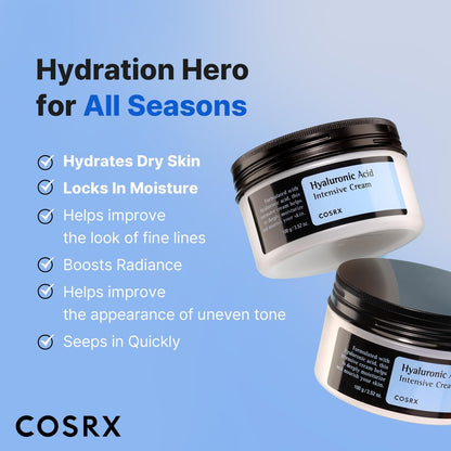 COSRX Hyaluronic Acid Moisturizing Cream – Long-Lasting Hydration for Sensitive Skin, 3.52 oz Avelisse