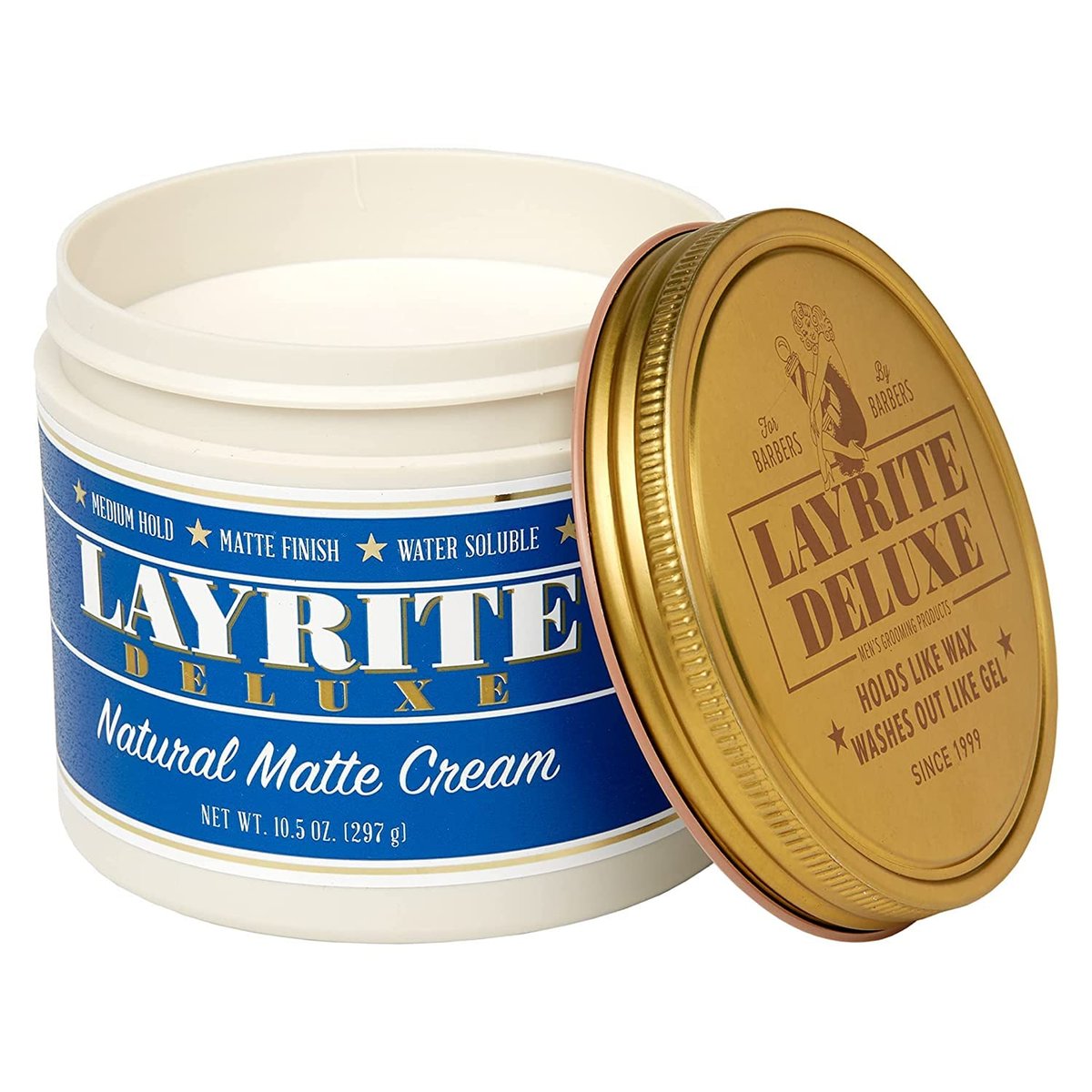 Layrite Natural Matte Cream 10.5 oz - Lightweight Hair Styling Cream for Men Avelisse