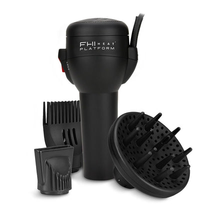 FHI Heat Platform Blow Out Handle-Less Negative Ion Hair Dryer – Lightweight Ceramic Hairdryer with HydraHeat for Frizz-Free Styles, Includes Diffuser, Nozzle, and Comb Avelisse