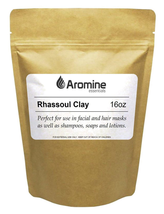 Aromine Pure Rhassoul Clay Powder – 16 oz Moroccan Ghassoul Clay Mask for Face & Body, Nourishing Skin Treatment Mask Avelisse