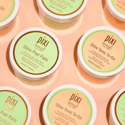 Pixi Glow Tonic to-Go | Gentle Exfoliating Toner Pads with Glycolic Acid for Radiant Skin | Alcohol-Free Daily Brightening | 60 Pads Avelisse