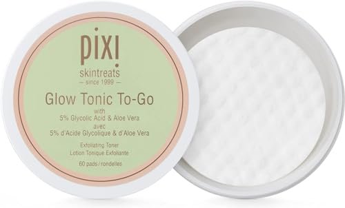 Pixi Glow Tonic to-Go | Gentle Exfoliating Toner Pads with Glycolic Acid for Radiant Skin | Alcohol-Free Daily Brightening | 60 Pads Avelisse