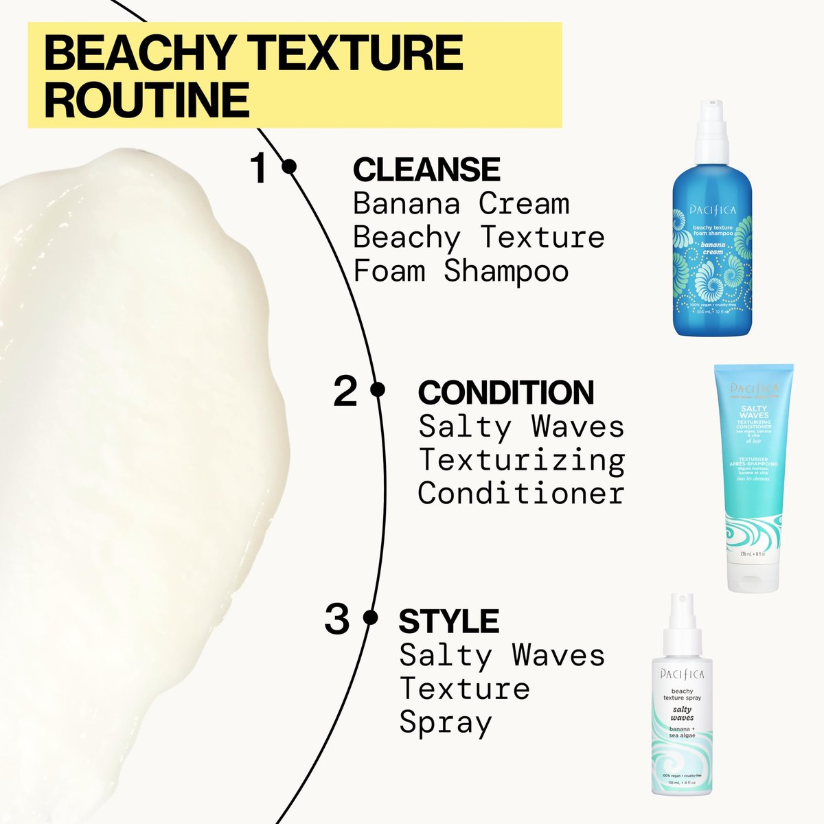 Pacifica Beauty Salty Waves Texturizing & Moisturizing Conditioner, Banana Scent, 8 Fl Oz - Vegan & Cruelty Free - görsel 13