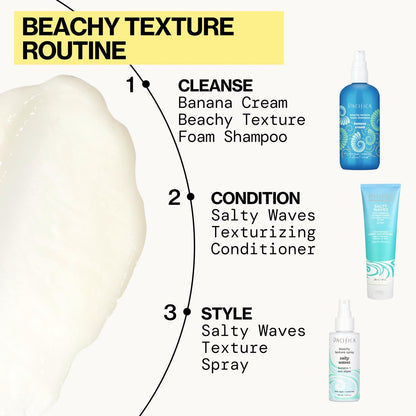 Pacifica Beauty Salty Waves Texturizing & Moisturizing Conditioner, Banana Scent, 8 Fl Oz - Vegan & Cruelty Free