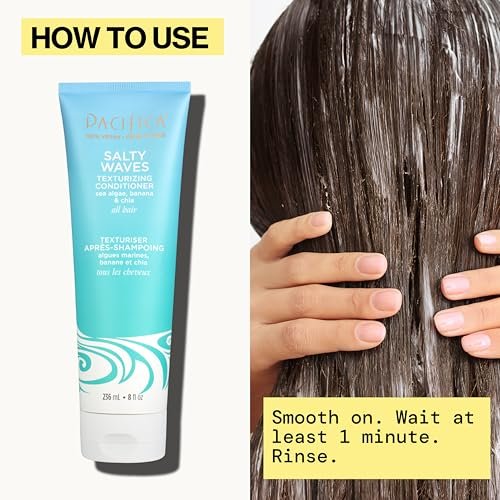 Pacifica Beauty Salty Waves Texturizing & Moisturizing Conditioner, Banana Scent, 8 Fl Oz - Vegan & Cruelty Free - görsel 8