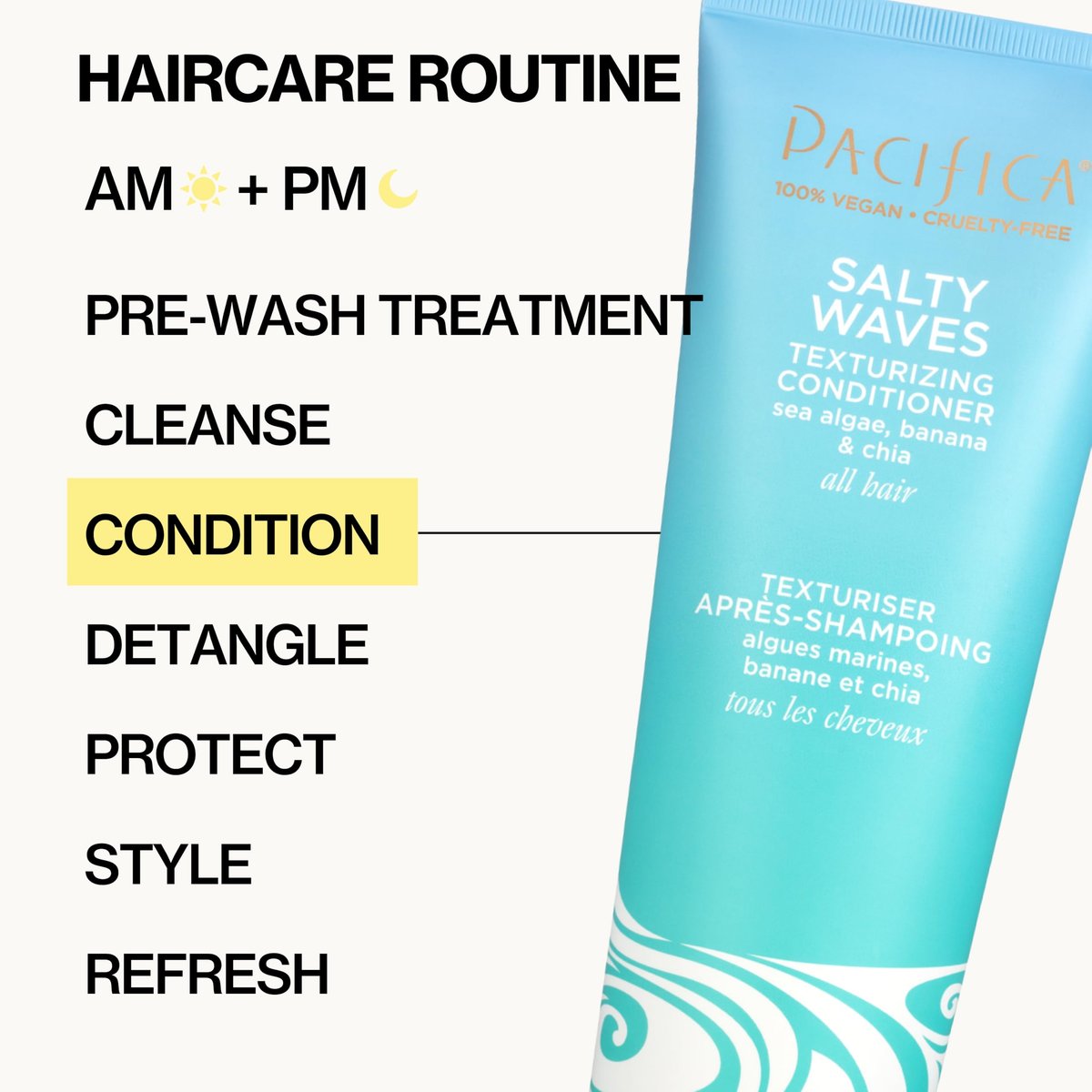 Pacifica Beauty Salty Waves Texturizing & Moisturizing Conditioner, Banana Scent, 8 Fl Oz - Vegan & Cruelty Free - görsel 17