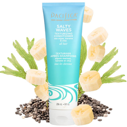 Pacifica Beauty Salty Waves Texturizing & Moisturizing Conditioner, Banana Scent, 8 Fl Oz - Vegan & Cruelty Free