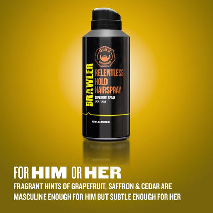 GIBS Grooming Brawler Bantamweight Hairspray - 4.5oz Firm Hold Styling Spray Avelisse