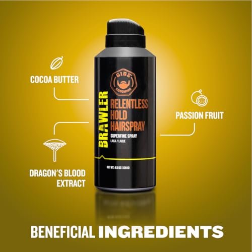 GIBS Grooming Brawler Bantamweight Hairspray - 4.5oz Firm Hold Styling Spray Avelisse
