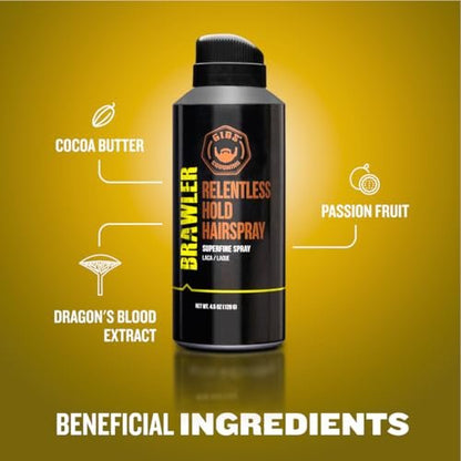GIBS Grooming Brawler Bantamweight Hairspray - 4.5oz Firm Hold Styling Spray Avelisse