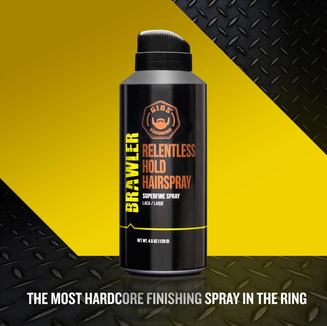 GIBS Grooming Brawler Bantamweight Hairspray - 4.5oz Firm Hold Styling Spray Avelisse