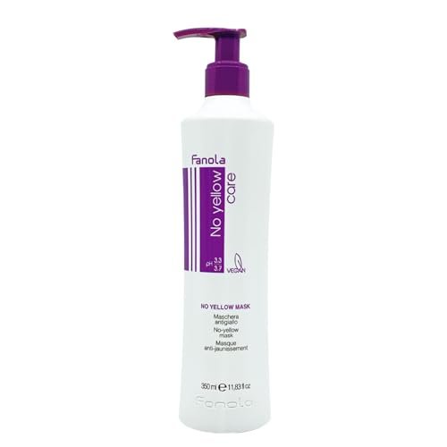 Fanola No Yellow Purple Hair Mask - Acidic pH Deep Conditioning Mask for Blonde, Bleached & Grey Hair - Neutralizes Brassy Tones with Intense Violet Pigment (11.83 oz) Avelisse