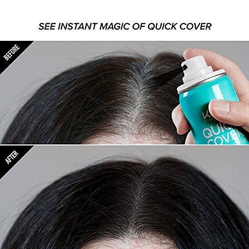 Kiss Quick Cover Root Touch Up Thickening Fiber Spray - Natural Black (3.38 oz) - görsel 8