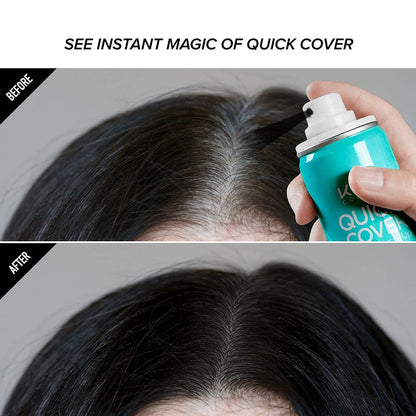 Kiss Quick Cover Root Touch Up Thickening Fiber Spray - Natural Black (3.38 oz)