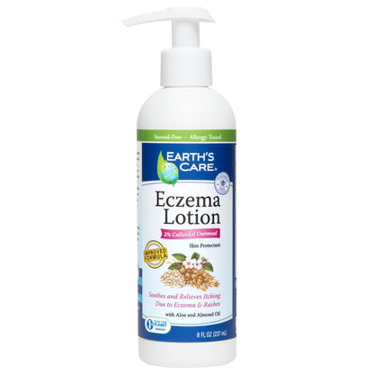 Earth's Care Eczema Lotion - Natural, Safe & Mild Lotion for Eczema for Adults and Kids - 8 Fl Oz (237 mL)