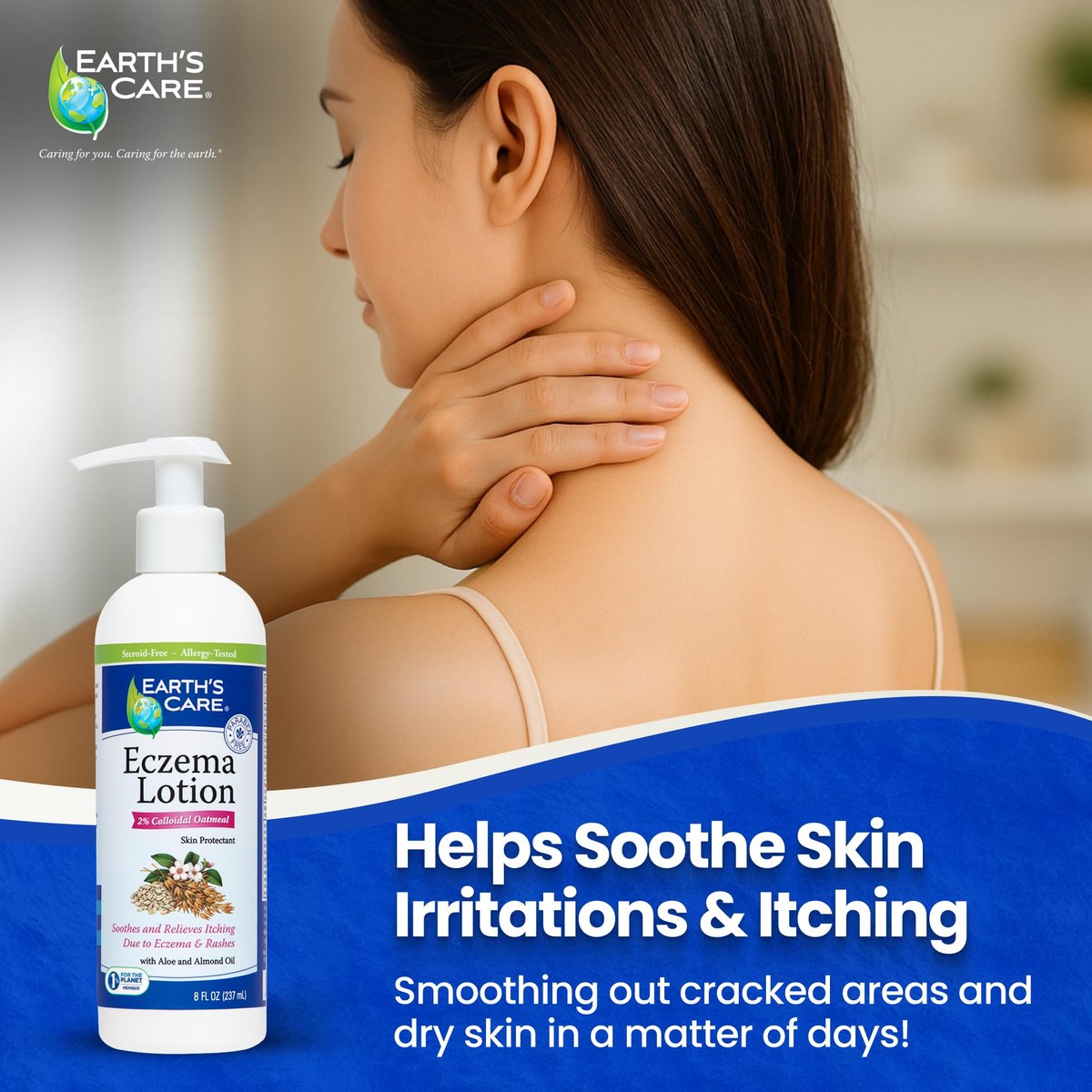 Earth's Care Eczema Lotion - Natural, Safe & Mild Lotion for Eczema for Adults and Kids - 8 Fl Oz (237 mL) - görsel 5