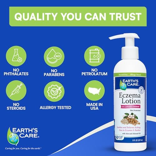 Earth's Care Eczema Lotion - Natural, Safe & Mild Lotion for Eczema for Adults and Kids - 8 Fl Oz (237 mL) - görsel 8
