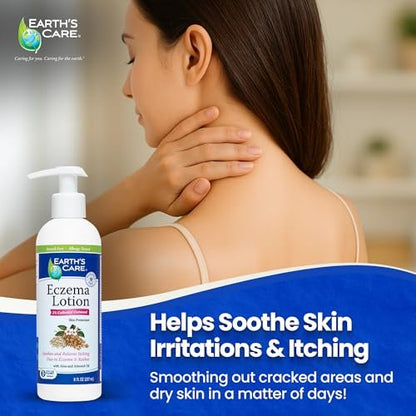 Earth's Care Eczema Lotion - Natural, Safe & Mild Lotion for Eczema for Adults and Kids - 8 Fl Oz (237 mL)