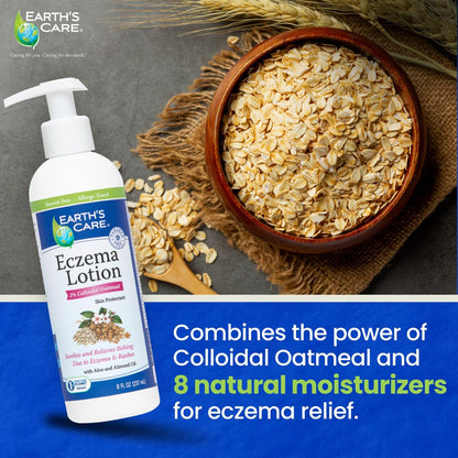 Earth's Care Eczema Lotion - Natural, Safe & Mild Lotion for Eczema for Adults and Kids - 8 Fl Oz (237 mL)