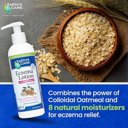 Earth's Care Eczema Lotion - Natural, Safe & Mild Lotion for Eczema for Adults and Kids - 8 Fl Oz (237 mL)
