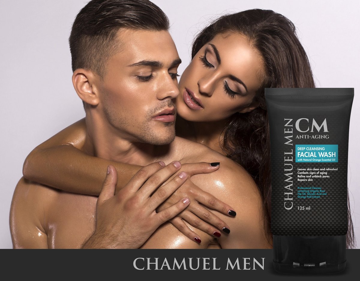 CHAMUEL MEN Anti-Aging Face Cleanser - Deep Cleaning & Exfoliating Men's Face Wash with Organic Rose Hip, Aloe & Glycolic Acid for Oily, Dry, Sensitive or Combination Skin, 125ml - görsel 12