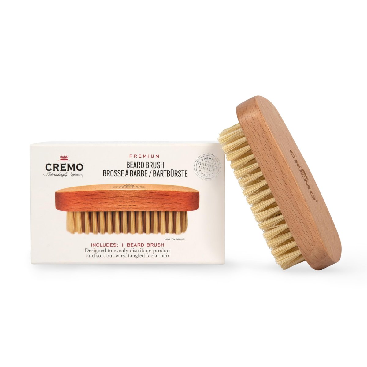 Cremo 100% Boar Bristle Beard Brush with Wood Handle – Shape, Style & Groom Any Length Facial Hair Avelisse