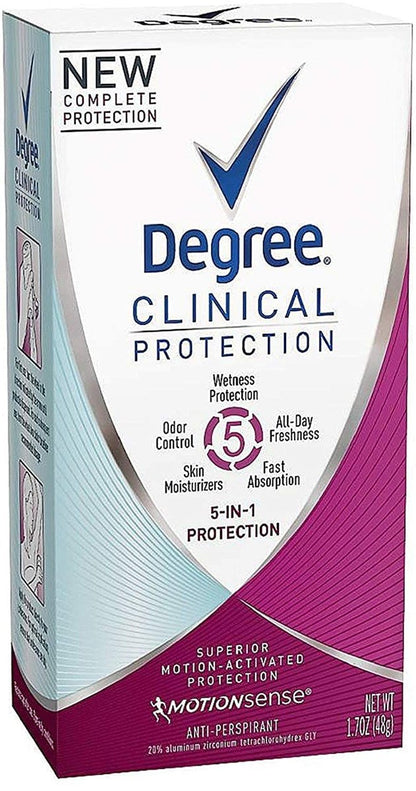 Degree Clinical Protection 5-in-1 Antiperspirant Deodorant for Men, 1.7 oz (5 Pack) Avelisse