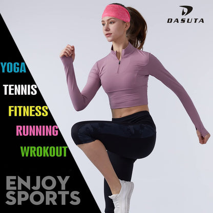 DASUTA 10-Pack Workout Headbands for Women, Men & Kids – Non-Slip Elastic Sports Sweatbands for Yoga, Running, Fitness (Style 3-10 Color)