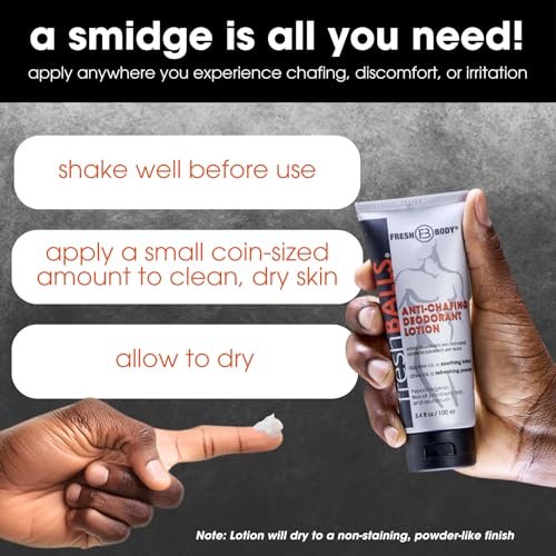 Fresh BALLS Deodorant Cream to Powder | Men's Anti-Chafing Lotion and Balls Deodorant, Hygiene for Groin Area, 3.4 fl oz (Pack of 6) Avelisse