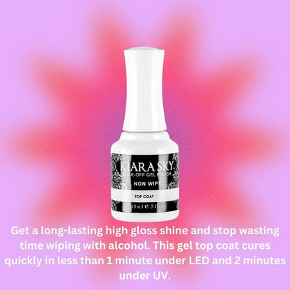 Kiara Sky Professional Nails LED UV Soak Off Gel Polish Non Wipe Top Coat - 0.5 fl oz Avelisse