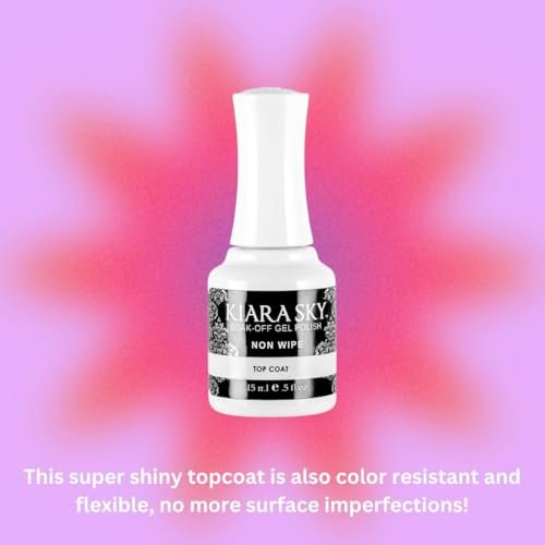 Kiara Sky Professional Nails LED UV Soak Off Gel Polish Non Wipe Top Coat - 0.5 fl oz Avelisse