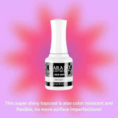 Kiara Sky Professional Nails LED UV Soak Off Gel Polish Non Wipe Top Coat - 0.5 fl oz Avelisse