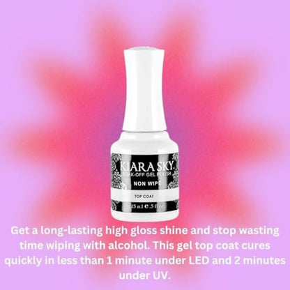 Kiara Sky Professional Nails LED UV Soak Off Gel Polish Non Wipe Top Coat - 0.5 fl oz Avelisse