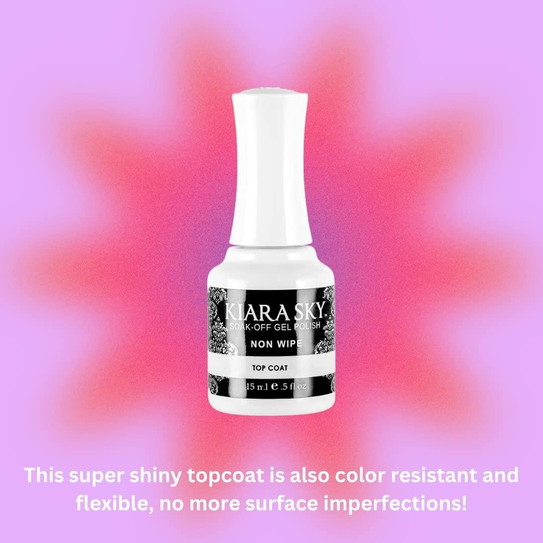 Kiara Sky Professional Nails LED UV Soak Off Gel Polish Non Wipe Top Coat - 0.5 fl oz Avelisse