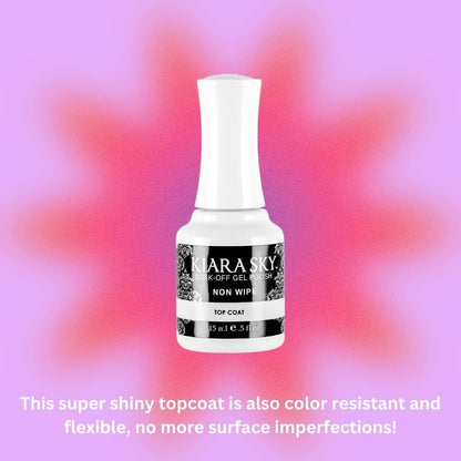 Kiara Sky Professional Nails LED UV Soak Off Gel Polish Non Wipe Top Coat - 0.5 fl oz Avelisse