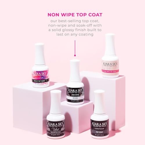 Kiara Sky Professional Nails LED UV Soak Off Gel Polish Non Wipe Top Coat - 0.5 fl oz Avelisse