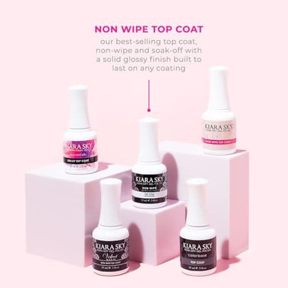 Kiara Sky Professional Nails LED UV Soak Off Gel Polish Non Wipe Top Coat - 0.5 fl oz Avelisse
